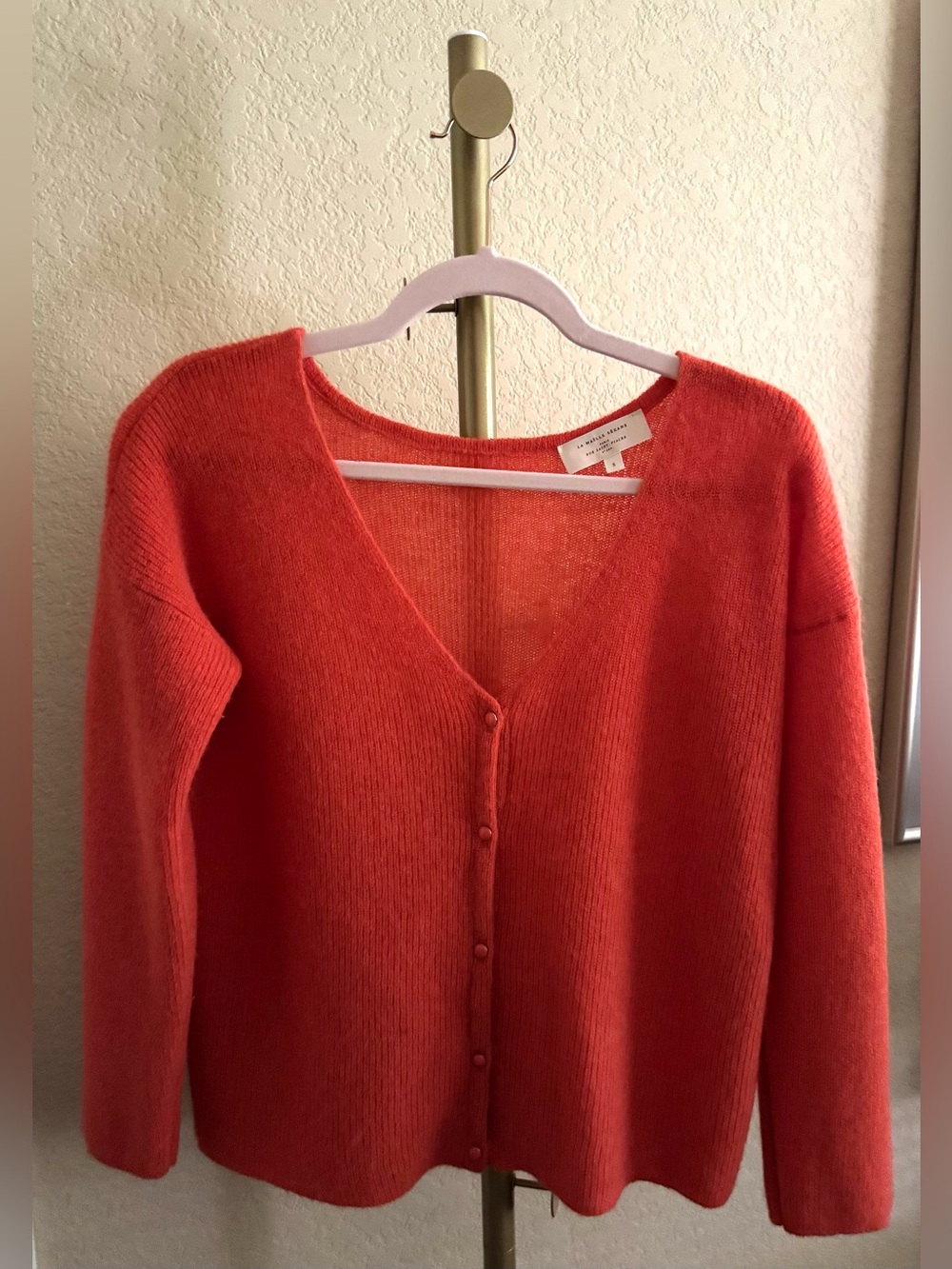 Sézane La Maille Super Kid Mohair Baby Alpaca Cardigan / Orange / Size Small